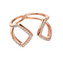 ROSE GOLD PLATED CUBIC ZIRCONIA RING 